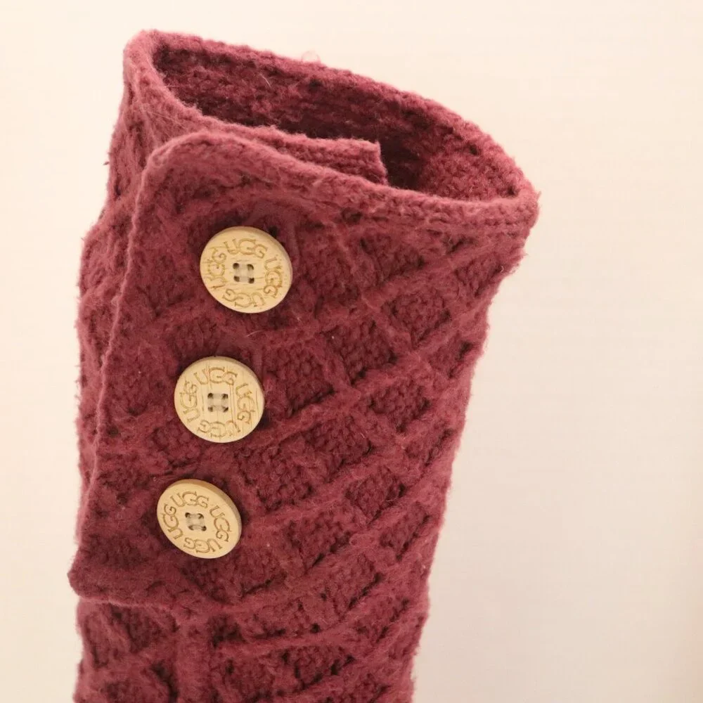 UGG Women's Sock‎ Boot Maroon Size 7 Made in Australia Upper Material Cotton